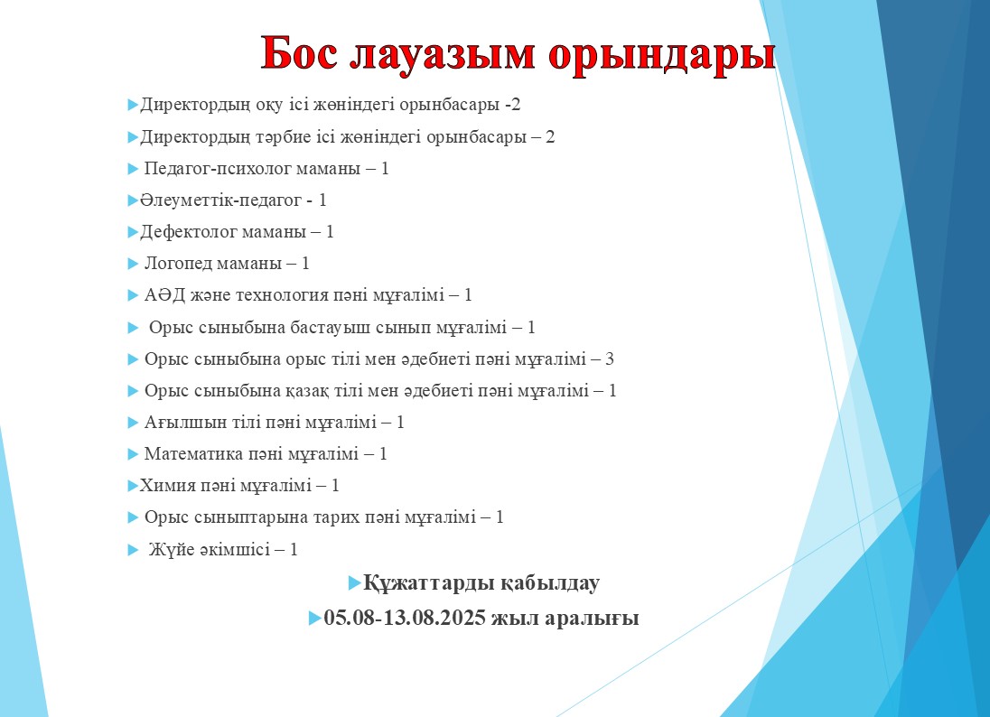 Бос лауазым орындары